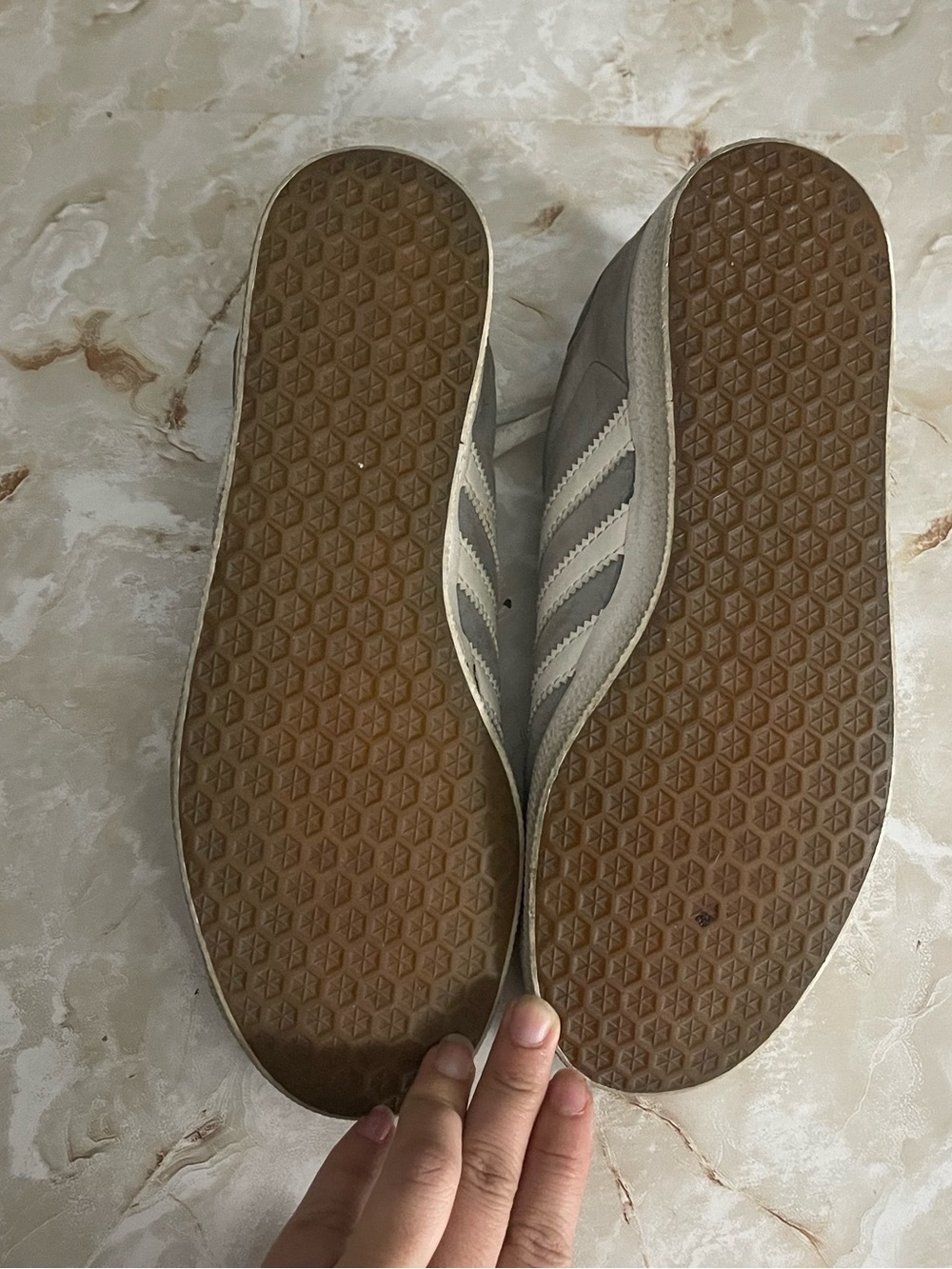 adidas Gazelle Gray Suede Sneakers with White Stripes - Picture 5 of 5